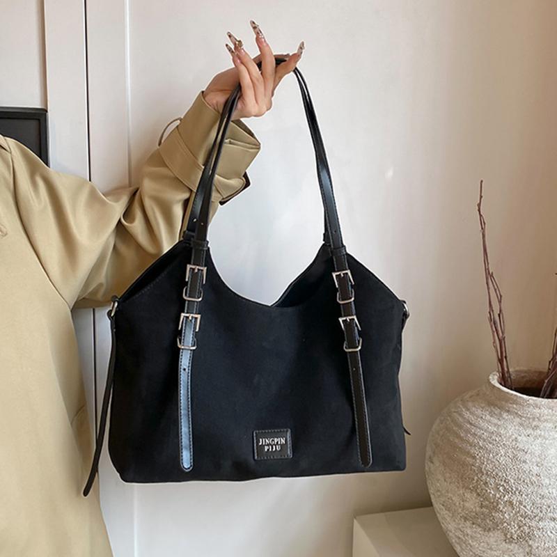 Zamszowe torby tote damskie Duża pojemność Codzienne Wszechstronne Listonoszki Jesień Zima Vintage Proste Torby na zakupy