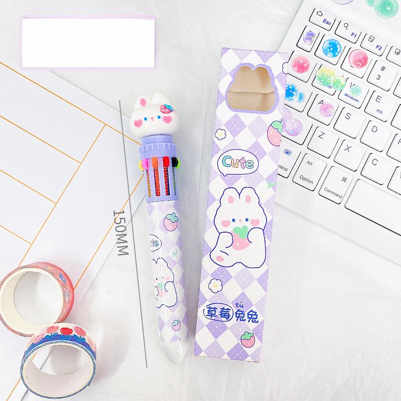 Kreslené 10barevné kuličkové pero Studentské psaní psacích potřeb modelování podle vícebarevného pera