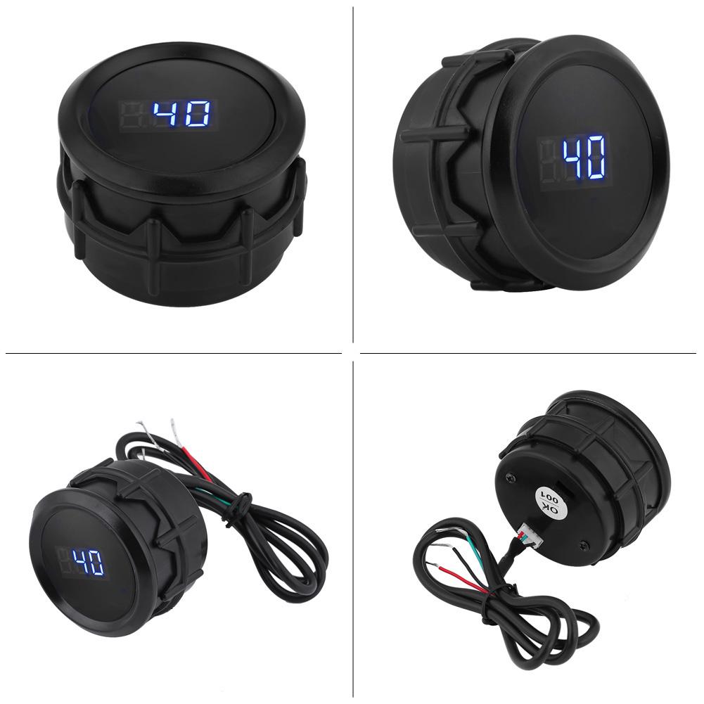 2 Inch 52mm Car Blue LED Digital Water Temperature Gauge Kit with Temp Sensor Black