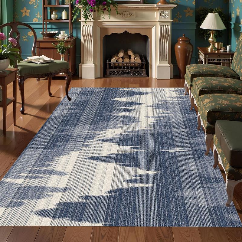 

Green Beige Abstract Area Rug Modern Brushstroke Pattern Soft Non-Slip Carpet for Living Room Bedroom Entryway 40x60cm
