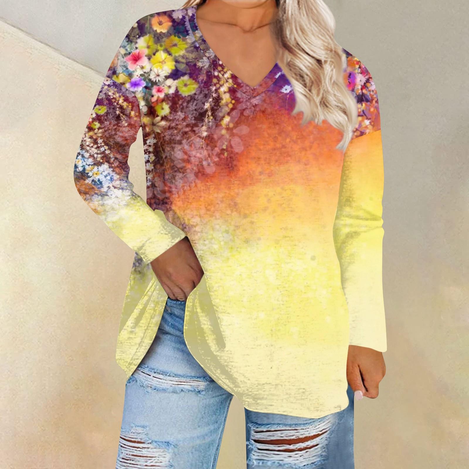 

Женская свободная и удобная футболка с длинными рукавами и круглым вырезом, повседневная XXXXL жёлтый