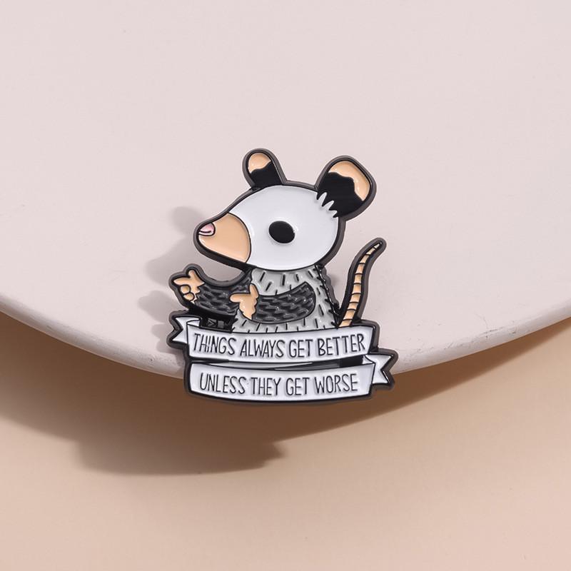 Cartoon Mouse Adorable Brooch Creative Letter Pin Unique Fashion Accessory For All