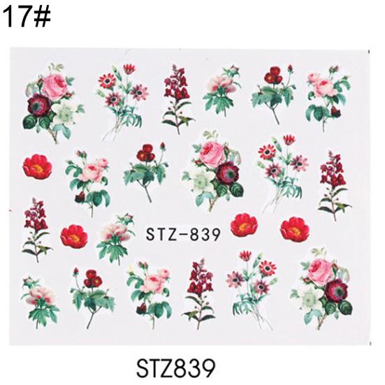 

3D DIY Лист Роза Цветок Животные Клейкие Наклейки Для Ногтей Наклейка Маникюр Декор 17#