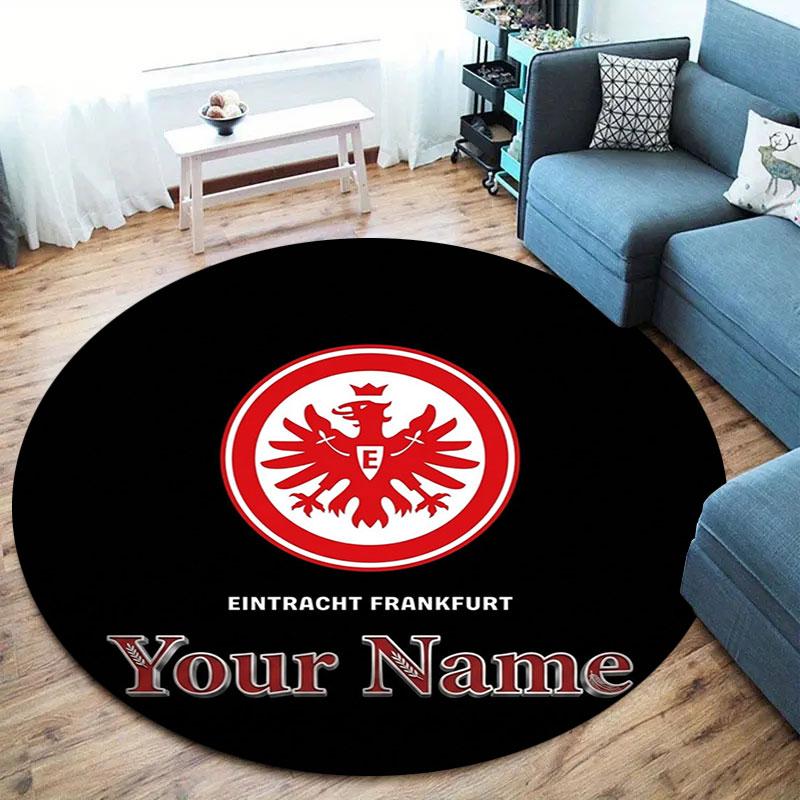 Eintracht Frankfurt Custom Name Round Area Rug,Carpet Rug for Living Room Bedroom Sofa Playroom Decor,Non-slip Floor Mat