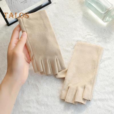 1 paar Unisex Winterhandschoenen Halfvinger Dik Warm Touchscreen Antislip Zacht Koudebestendig Hoge Elastische Pols Fietshandschoenen