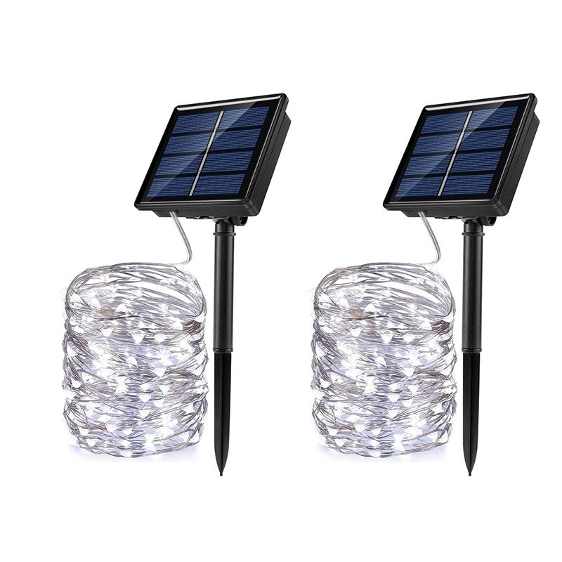 1/2 PCS Outdoor Waterproof Solar Light String 50/100/200/300 LED Waterproof 8 Modes Copper Wire Solar Fairy Light