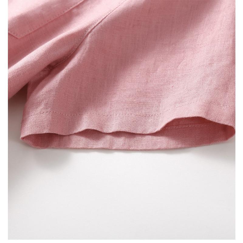 Literarischen Vintage Große Größe Einfarbig Lose Mittel Lange Kurzarm Kleid Frau