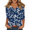 Women's Casual 3/4 Sleeve T-Shirts V-Neck Tops