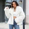 Popular European and American autumn and winter imitation fur plush thermal jacket imitation fox fur jacket