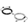 Magnetic Heart Bracelet Pair - Handmade Woven Design for Couples or Best Friends