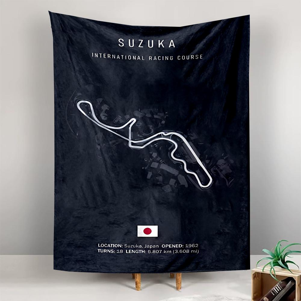 Suzuka Circuit Racing Track Japan Minimalist Design Patterned tapestry for bedroom and living room home decor