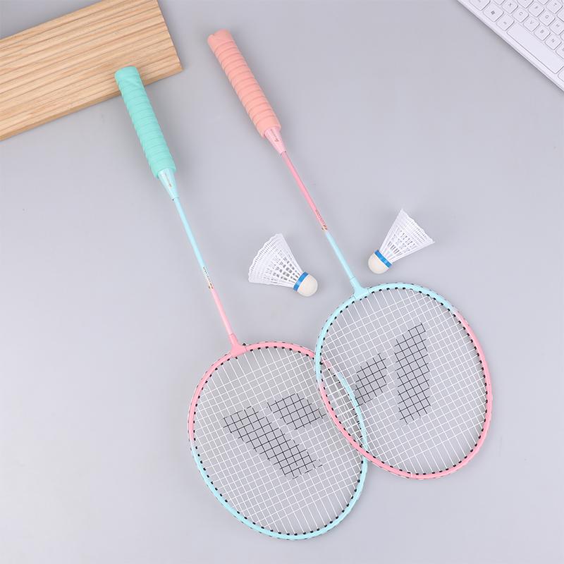 Eisenlegierung Badminton Schläger Mit 3 Nylon Federbällen/1 Tragetasche Für Anfänger Langlebiges Badminton Set Sport Fitnessgeräte