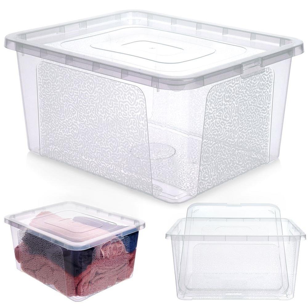 Multipurpose 20L Clear Plastic Storage Box with Lid
