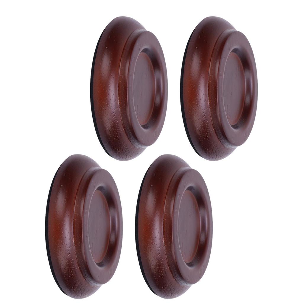 4 Pcs Piano Caster Cup Solid Wood Foam Base Non Slip Anti Noise Universal Upright Piano Caster Pad Floor Protector Brown