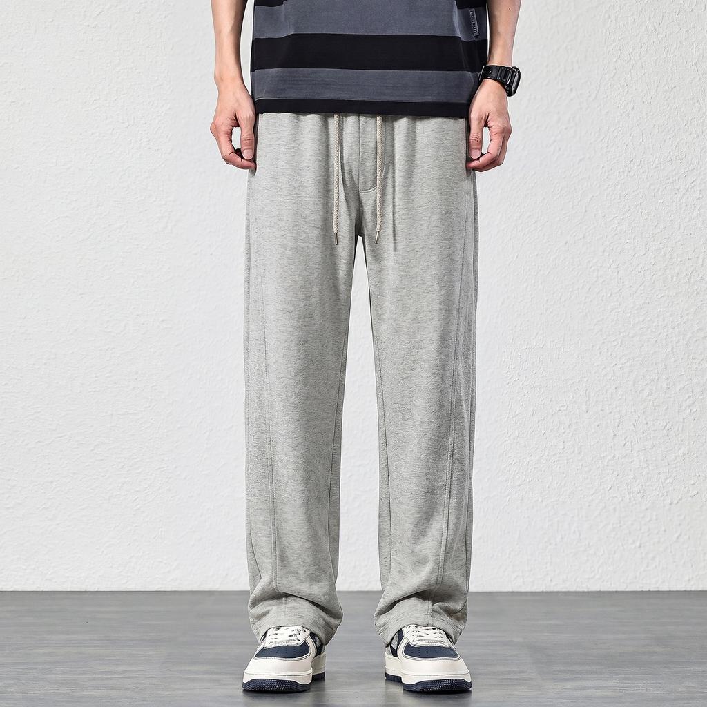 Light Luxury Casual Pants Men's New Summer Straight Loose Drop Drawstring Sports Long Pants