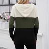 Women's Fashion Knitted Hooded Color,Blocked Headgear Top