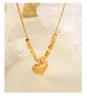 Korean Trendy Love Heart Snake Bone Chain Women's Non-Fading Versatile Peach Heart Pendant Necklace