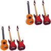 Abaodam 6 PCS Wooden Miniature Guitar Mini Musical Instrument for Dollhouse Furniture Model Home Decoration 2.59inch