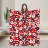 Santa Claus Pattern Christmas Soft Blanket for Kids Plush Flannel Throw for Bed Couch Sofa Festive Holiday Bedspread Cover