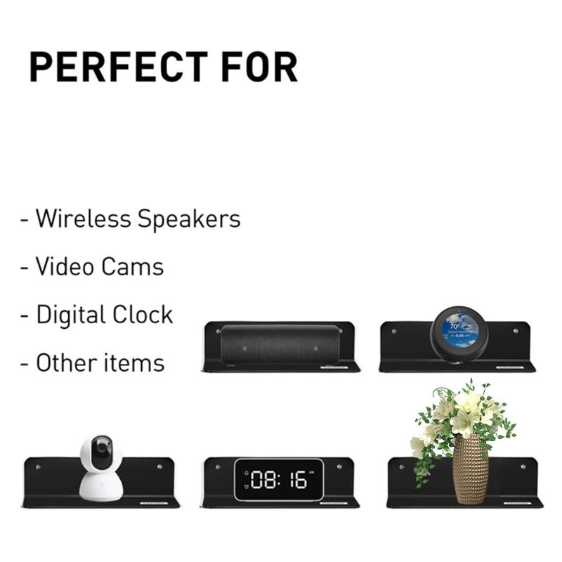Speakers Organizer Rack Acrylic Wall Mounted Display Stand Shelf Holder Home Storage Self Stick-On