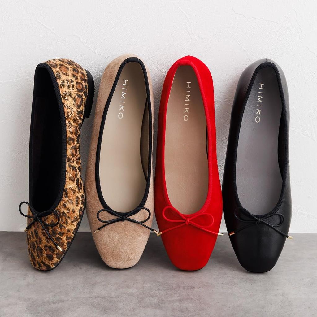 HIMIKO Ballet Flats, Genuine Leather, Simple Cushioned Design, 651307, brown/C 235