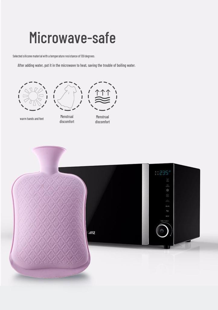 Silicone Hot Water Bottle - Macaron Colors, Large Capacity, Pour-In Design