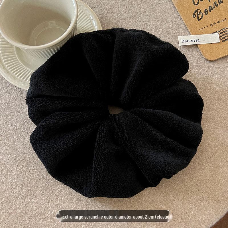 Super Absorbent XL Plush Hair Towel Scrunchie - Gentle, Damage-Free, Dual-Use for Hair & Face Washing
