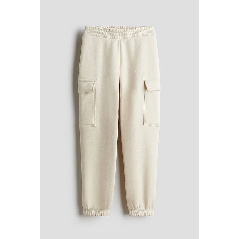 

HM Children s Clothing Girl Pants Autumn Soft Elastic Waist Jogger Pants Parka Pants 1241318 Cream color 145/63