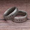 Fashion Retro Rune Ring for Men Women 316L Stainless Steel Odin Letter Rings Couple Simple Amulet Jewelry Gifts