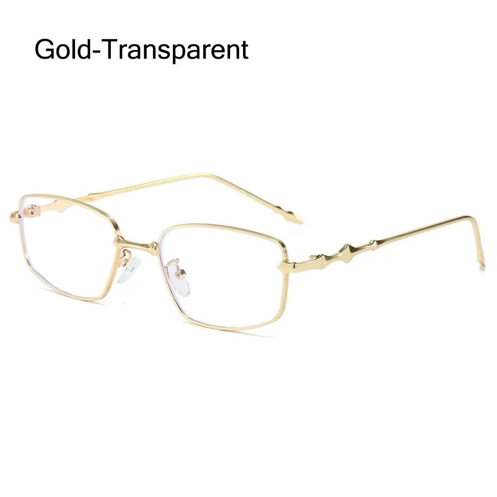 New Fashion Eyeglasses Frames for Women Men Silver Rectangle Glasses Anti Blue Light Small Square Sunglasses with Metal Frame
