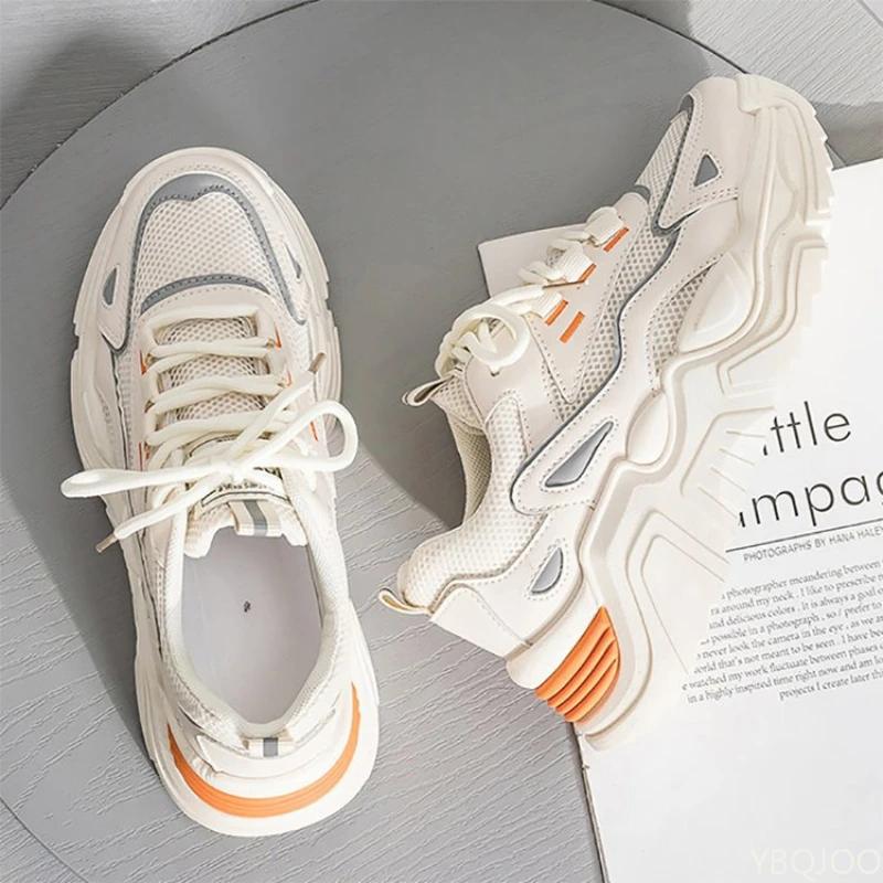Ladies New Casual Shoes breathable white shoe Thick soled comfort sneakers Trendy versatile Women's shoes Zapatos Mujer