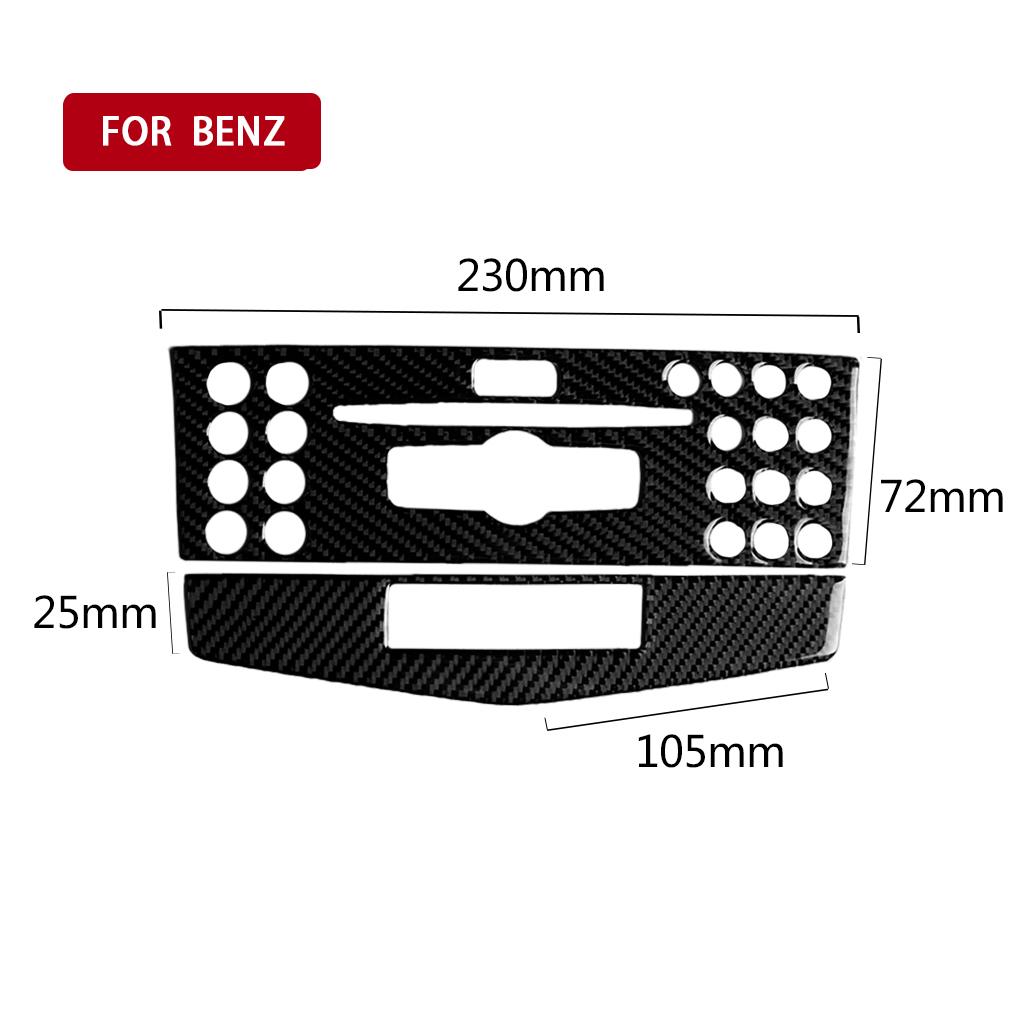 For Benz W204 2007-2013 C-Class Central Control CD Car Radio Button Panel Decorative Cover Trim Sticker Accessories Carbon Fiber
