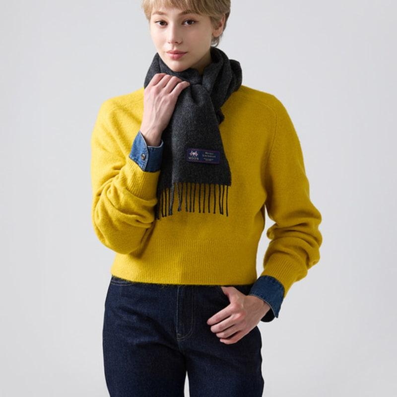 Cachecol de Lã Merino ABRAHAM MOON 25cm - Carvão Escuro