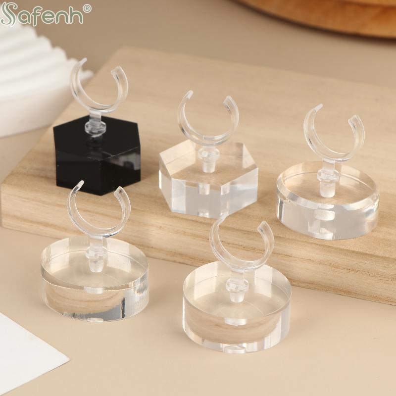 Geometric Acrylic Ring Display Stand with Clear 3 6 Slot Jewelry Box for Wedding Earring Show Shop Organizer
