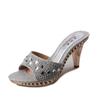 Summer Women’s Party Outing Elegant Fashion Slippery Thick High-heel Rhinestone Sandals