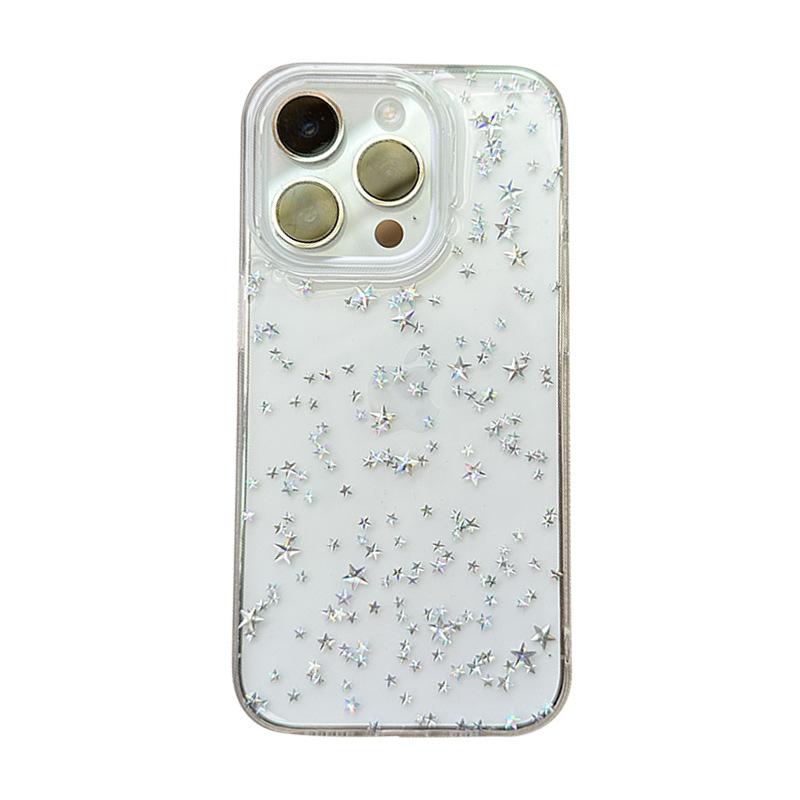 Transparent Stars Are Suitable For Apple 17Promax Mobile Phone Case Iphone15 Anti-Drop 14Pro Simple 13 Men'S And Women'S Models