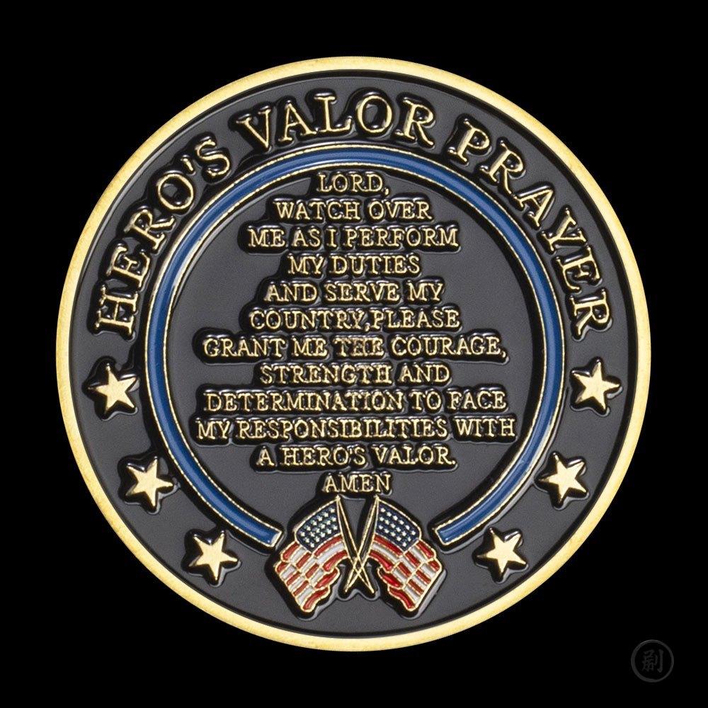 United States Space Force Challenge Coin and Heros Valor Prayer for Courage Coin Souvenirs Coins Golden Plated Decorations