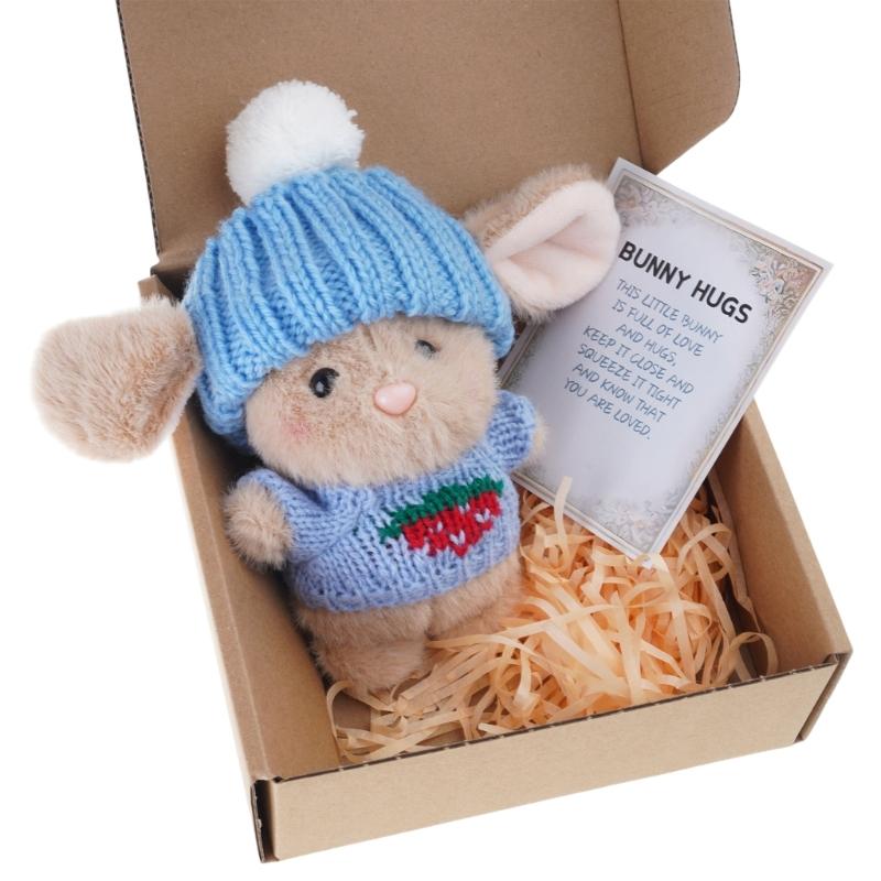 Soft Plush Easters Bunnies Decorative Box Soft Animal Plush Rabbit Key Rings For Memorable Gift Giving