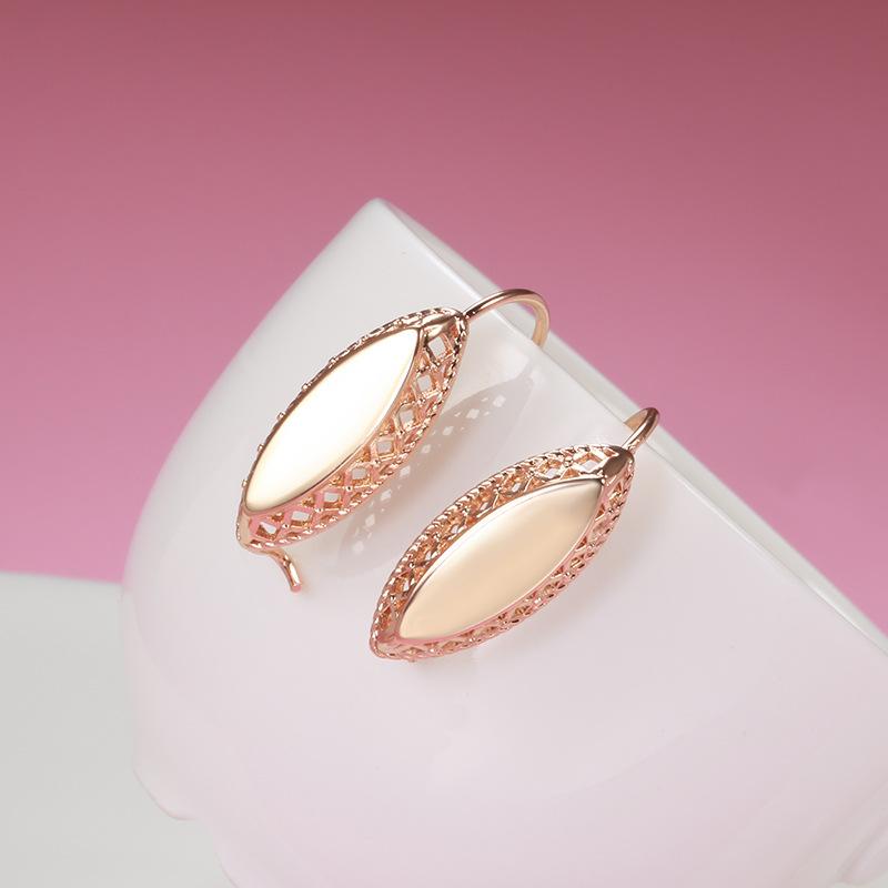 Hollow Unusual Earring Rose Gold Color Long Drop Earrings for Women Gift Geometric Daily Fashion Jewelry