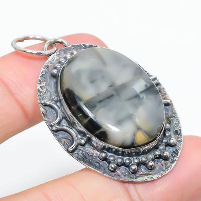 Natürlicher Imperial Jaspis Edelstein 925 Sterling Silber Geschenk Anhänger 2,05" I6u17