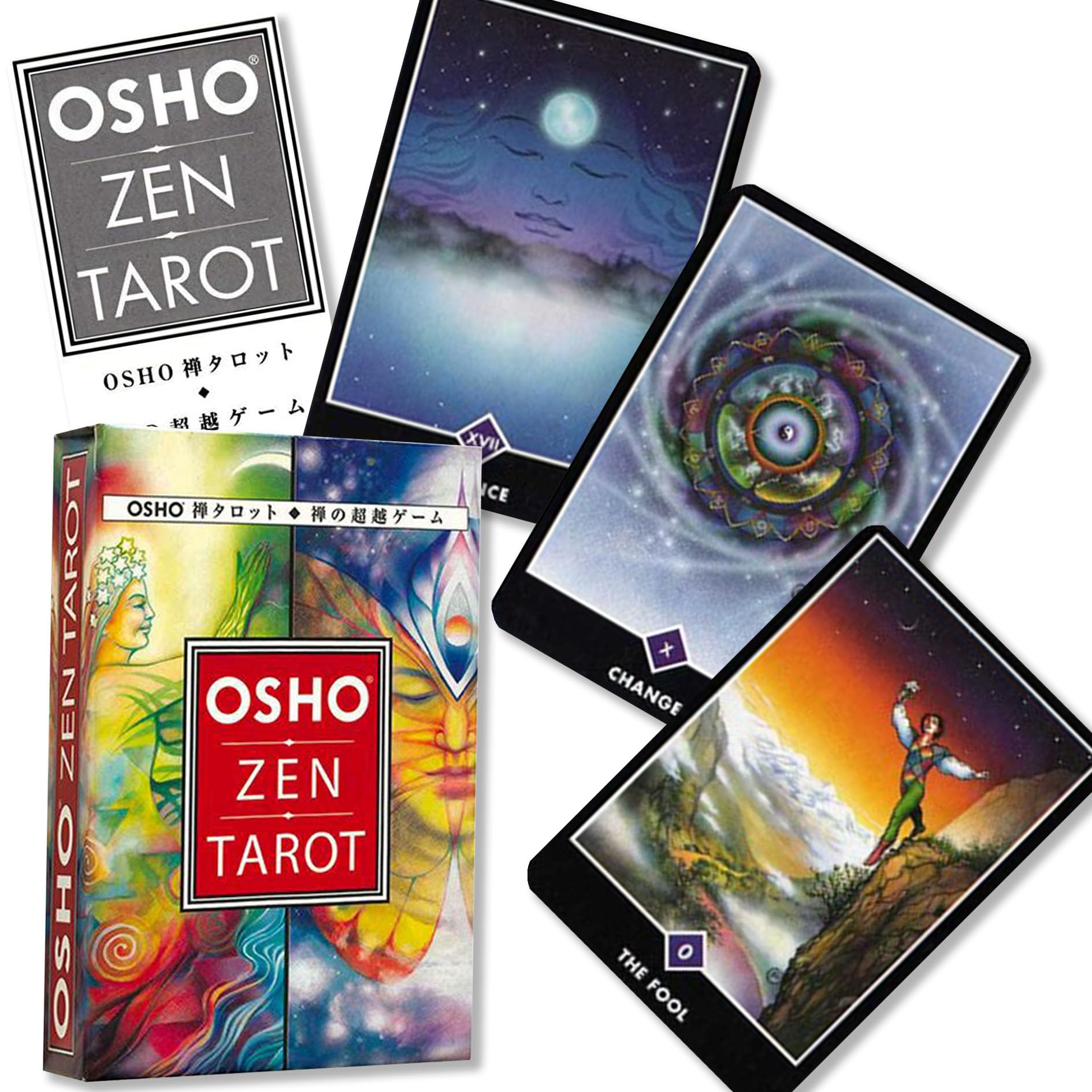 Osho Zen Tarot (78 cards) with Japanese instruction booklet. Authentic FLATLAND product.