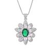 S111 silver needle European and American popular simulation jewelry accessories set green treasure set for women