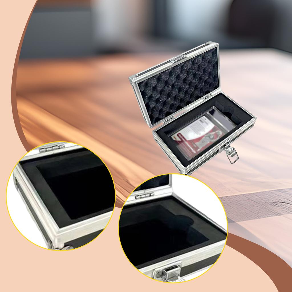 Baseball Card Display Case Portable Showcase Lockable Protect Trading Card Case for Sports Cards Grading Card Collectors PSA