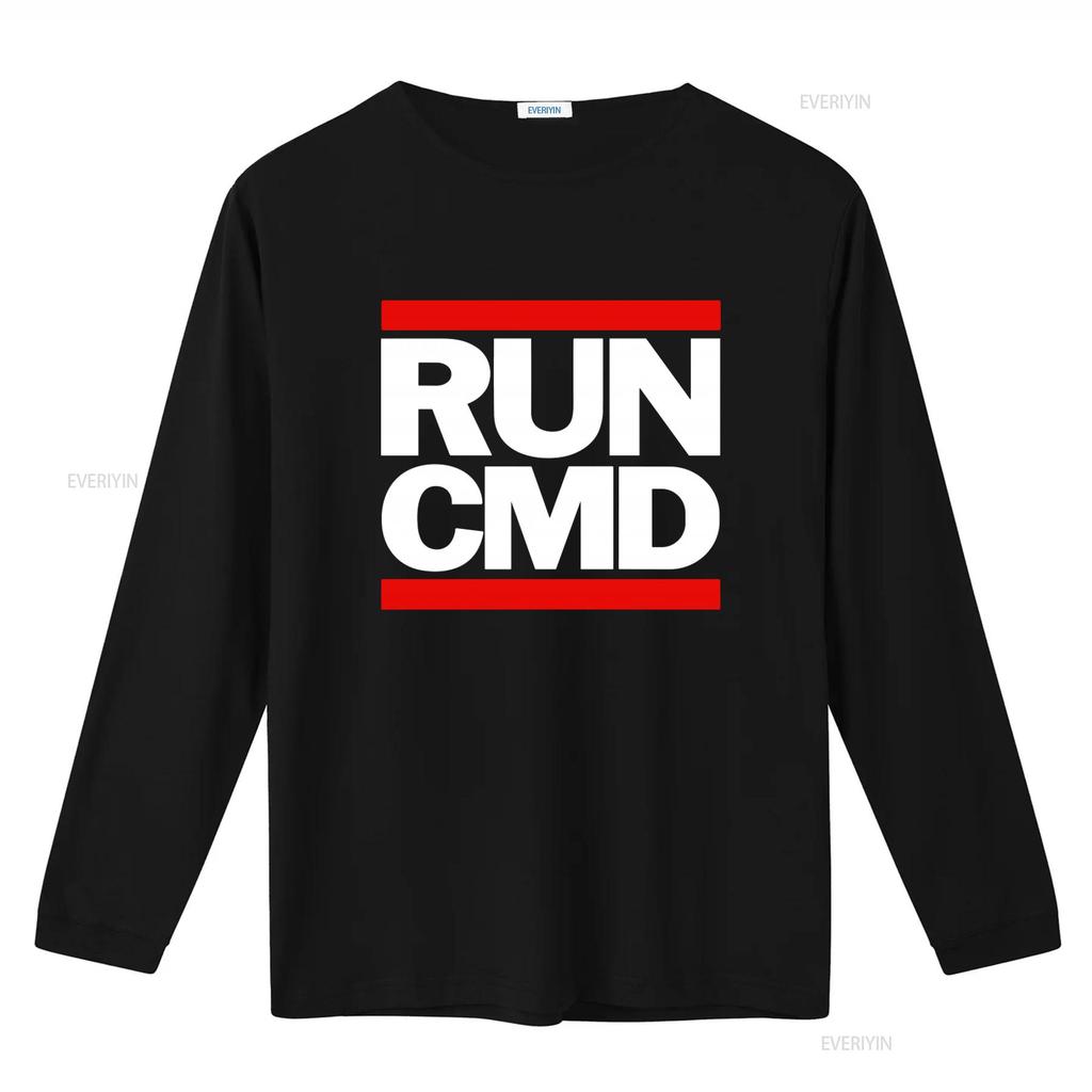 Run Cmd T Shirt for Computer Geeks Mens Funny vintage Washed Top For Everyday Wear graphic Stretched Casual Versatile Stylish