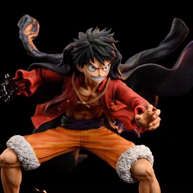 Cartoon Anime One Piece 18cm Ghost Island Monkey D. Luffy Double Heade Figures Battle Action Scene PVC Model Toys Birthday Gifts