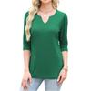 Women's Fashion 7-inch Sleeve Pullover Solid Color Top