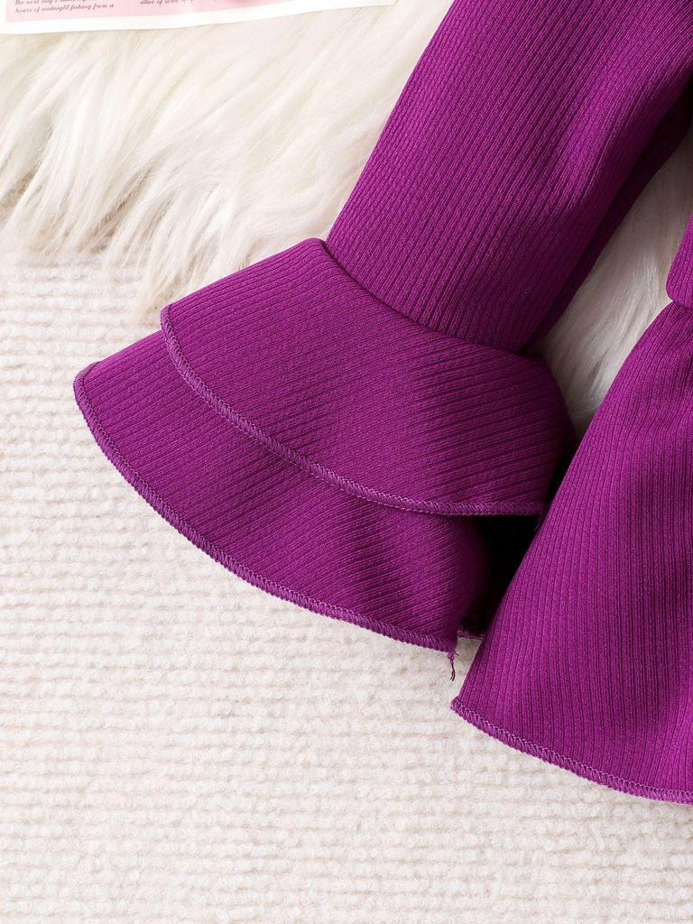 Niebieski komplet z długim rękawem i spodniami dla dziewcząt europejskich i amerykańskich