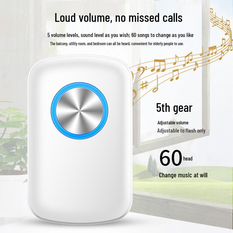 Elderly Wireless Call Button: One-Key Doorbell for Bedside Assistance