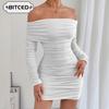 Women's Fashion Summer Spring Solid Color Print Long Sleeve Casual Dresses