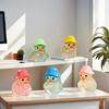 20 Glow-in-the-Dark Duck Decorative Statues - Resin Fan-shaped Edge Miniature Statues, Soft Colors, Unique Home and Holiday Deco